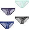 Faringoto Marchio Uomo Trasparente Mesh Intimo Maschio Elefante Naso, nero+navy+viola+azzurro, XL