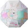 flaxarne Ombrello pieghevole per bambini, design con coniglio, protezione solare e antipioggia, ombrello da viaggio compatto per bambini, viola chiaro, Ciano