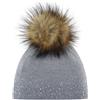 Eisbär Berretto Beanie Nalin Lux Crystal Donna - Made in The EU da con Pompon Fodera Autunno/Inverno Inverno - Taglia Unica Grigio