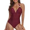 Baynetin Costume da Bagno Intero da Donna,con Scollo a V, Spalline Regolabile, Reggiseno Imbottito con Coppe Interne Non Rimovibili Bikini Backless Un Pezzo Unico