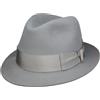 Borsalino Cappello di Feltro Nilo Premium Donna/Uomo - Made in Italy Trilby Lana con Fodera, Nastro Grosgrain Autunno/Inverno Inverno - 55 cm Grigio Chiaro