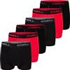 O'Neill Boxer da uomo in tinta unita Sport Boxer M L XL XXL 95% cotone uomo trunk mutandine senza intervento confezione da 6 pezzi nero rosso blu