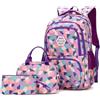 Lengender Zaino per ragazze 3 in 1 per bambini scuola ideale per studenti di classe 1-6, viola., 46*30*18cm