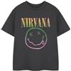 Nirvana T-Shirt per Bambini Arcobaleno | T-Shirt Grafica con Logo Arcobaleno Grigio | Camicia Unisex a Manica Corta per Bambini | Merchandising della Banda Rock