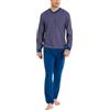 RAGNO Pigiama Uomo Lungo Collo a V Cotone Leggero UA22N2