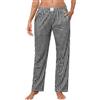 Lovasy Pantaloni del Pigiama Donna in Cotone Lunghi a Quadri Morbidi e Caldo Pantaloni da Notte con Tasche per Dormire nel Tempo Libero,A-Nero,L