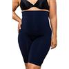 FarmaCell 603Y (Blu, L) Guaina Contenitiva Donna Anticellulite a Vita Alta Risvoltabile, Intimo Modellante con Effetto Fir, Made in Italy