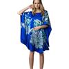 Prettystern Donna Pura Seta Kimono Vestaglia Pigiama Camicia da Notte Cinese Dipinto a Mano Ybs802 Reale Phoenix & Fiori