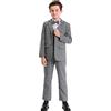 mintgreen Ragazzi Completo Blazer Bambini Formale Matrimonio Abiti Gentiluomo Marxdo Set, Grigio Scuro, 6-7 Anni, 130