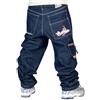 The blueskin Jeans Baggy Uomo Blueskin Wareko, vestibilità Baggy Regular, 100% Cotone Made in Italy, Denim Blu Scuro Streetwear Skate Hip Hop, Zip - W 36 IT 50