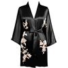 BABEYOND - Vestaglia da donna con stampa floreale, accappatoio estivo, kimono corto, in raso, da donna, da spiaggia
