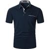 APAELEA Polo Uomo Manica Corta Estivo T-Shirt da Golf a Contrasto Maglietta da Rugby