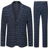 Allthemen Completo 3 Pezzi da Uomo Smoking Slim Fit Scozzese A Due Bottoni Giacca da Matrimonio Abito in Tre Pezzi + Gilet + Pantaloni 6248# Nero 3XL