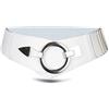 Vanessa & Melissa Cintura elastica da donna, larghezza circa 6 cm, con fibbia ad anello in argento