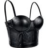 XDGBGFN Maglia da donna in pelle, effetto bagnato, lingerie da donna, punk, slim fit, in lattice, per donna, clubwear top, feste, carnevale, Nero , XL
