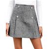 CUPSHE Mini Gonna Pieghevole, Moda Casual Autunno-Inverno Bottone Gonna