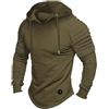 Foweknow Felpa da uomo in pile con cappuccio, casual, foderata, a maniche lunghe, con cappuccio, calda, vintage, slim fit, collo sciallato, maglione invernale, Verde militare., L