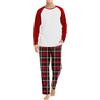 Cexiakong Pigiama lungo da uomo, in cotone, invernale, in due pezzi, con maniche lunghe e pantaloni pigiama a quadretti, per uomo e inverno, Rosso 2, XXL
