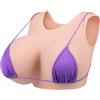 Vnmcry Seno in Silicone Falso Petti Finti Riempito di Cotone Collare Rotondo Petto Finto per Uomini Crossdresser Transgender Mastectomia Protesi (Pelle Chiara - D Cup Taglia M)