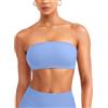ZAAYO - Reggiseno a fascia senza spalline da donna, bustier top senza spalline, senza ferretto, senza cuciture, top a tubino con strisce antiscivolo in silicone, blu ghiaccio, S