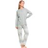 TRAMAS+ Pigiama Donna 100% Cotone, Pigiama Lungo Donna, Completo Maglia Maniche Lunghe e Pantaloni Lunghi con Vita Regolabile - L, Lalita Agua Marina
