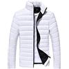 Generic Piumino da uomo | piumino da uomo tinta unita con zip intera piumino leggero collo alto cerniera piumino invernale caldo cappotto spesso softshell parka capispalla, bianco, XXL