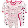 Kiddiezoom Pigiama unisex per bambini, in cotone, confezione da 3, Design8, 6-9 Mesi