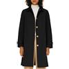 Orolay Giacca a Vento Monopetto Medio Lungo da Donna Cappotto Trench Classico Capispalla Antivento con Risvolto Nero S