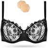 Wingslove Reggiseno Donna Sexy Trasparente con Ferretto Floreale Pizzo Non Imbottito(Nero,38B/4B)