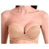 LORMAR Extra Double Reggiseno Fascia Imbottito con Ferretto - Super Push-Up +2 Taglie, Microfibra Lucida Effetto Seta, Spalline Staccabili (Golden Skin, 3B)