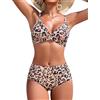 UMIPUBO Costume Donna Due Pezzi Bikini Pancia Pieghe Contenitivo Collo A V Sexy Curvy Modellante Vita Alta Push Up Schiena Nuda Con Coppe Mare Costume Da Bagno