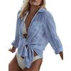 Xinlong Costume da Bagno Donna Copricostume Mare Copribikini Sexy Camicia Maglia Tunic per Spiaggia Vacanze Estivo