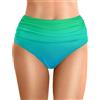 Generic Slip da donna a vita alta increspato a vita alta, slip da nuoto a copertura completa, pantaloncini da spiaggia lusinghieri, design comodo da yoga