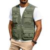 Oanviso Gilet Smanicato Uomo Estivo Leggero Sportivo Multitasche da Lavoro Traspirante All'aperto Pesca Viaggio Giubbotto Senza Maniche Cronista Caccia Fotografi Safari A Verde Militare XL