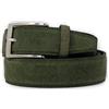 Emila Cintura scamosciata uomo cinta camoscio artigianale casual 3,5 cm con fibbia per jeans abiti da ragazzo made in italy belt classica elegante 105 cm Vera Pelle Verde scuro
