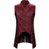 KBOPLEMQ Gilet da uomo jacquard gotico steampunk doppio petto smoking slim fit west 2023 nuovo gilet di media lunghezza gilet corte smoking giubbotto, Colore: rosso, XL