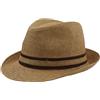 Carnavalife Cappello Paglia Uomo Donna Fedora Borsalino Trilby Berretto Panama Estate Spiaggia ala Corta Moda Unisex, LU03047, 56