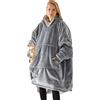 SHUOJIA Felpa Oversize con Cappuccio Indossabile Coperta in Pile Morbido Caldo Felpa con Cappuccio con Tasche per Donna Uomo Adulto