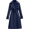Generisch Trench lungo da donna, cappotto classico autunno primavera, giacca trench con cintura cappotto da donna in cotone giacca a vento cappotto da mezza stagione cappotto antivento collo a