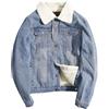 Generico Giubbotto Jeans Donna con Interno in Pelliccia Largo Invernale Giacca per Stile Caldo(BU1, M)
