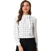 Allegra K Donna Camicetta Elegante Fiocco Davanti Maniche Lunghe