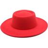 Generic Cappello in lana stile britannico a tesa larga cappello francese concavo convesso cappello a cilindro (rosso mattone)