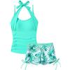 Happy Cherry Costume da Bagno 2 Pezzi Ragazza Adolescente Tankini con Bretelle Regolabili e Shorty Motivo Stampato Completo Spiaggia Piscina 7-16 Anni