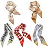 LumiSyne Sciarpe Di Seta Donna Fiore Stampato Motivo Quadri Geometrico Stile Dolce Fresco Foulards In Raso Lungo Sottile Collo Copricapo
