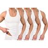 BestSale247 - Canottiera intima classica da uomo, a coste sottili, 100% cotone, confezione da 2 o 4 pezzi, colore: Bianco/Nero/Grigio melange bianco Large