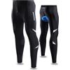 NuCamper Pantaloni Ciclismo Uomo Traspirante Compressione Mutande MTB Pantaloni Fondello con Imbottitura Cuscinetti Perforati al Laser e Strisce Riflettenti Adatto per La Guida Notturna Moto