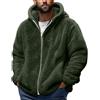 Generic DENGJIAMY Giacca da uomo pelosa Sherpa casual tinta unita calda giacca outdoor moda felpa in pile a maniche lunghe da uomo con cappuccio camicia con zip intera