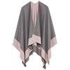 MELIFLUOS DESIGNED IN SPAIN Poncho da donna con collo a scialle e mantello ruana con cardigan maglione aperto sul davanti per l'autunno inverno (PCS-3)