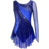 RUNQHUI Vestito Pattinaggio di Artistico Ragazza Body Una Spalla Strass Brillante Body Ginnastica Danza
