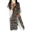 DAIHAN Donna Giacca Senza Maniche in Pelliccia Sintetica Gilet Caldo Giacca Elegante Cardigan Lungo Elegante Cappotto Smanicato Leggero